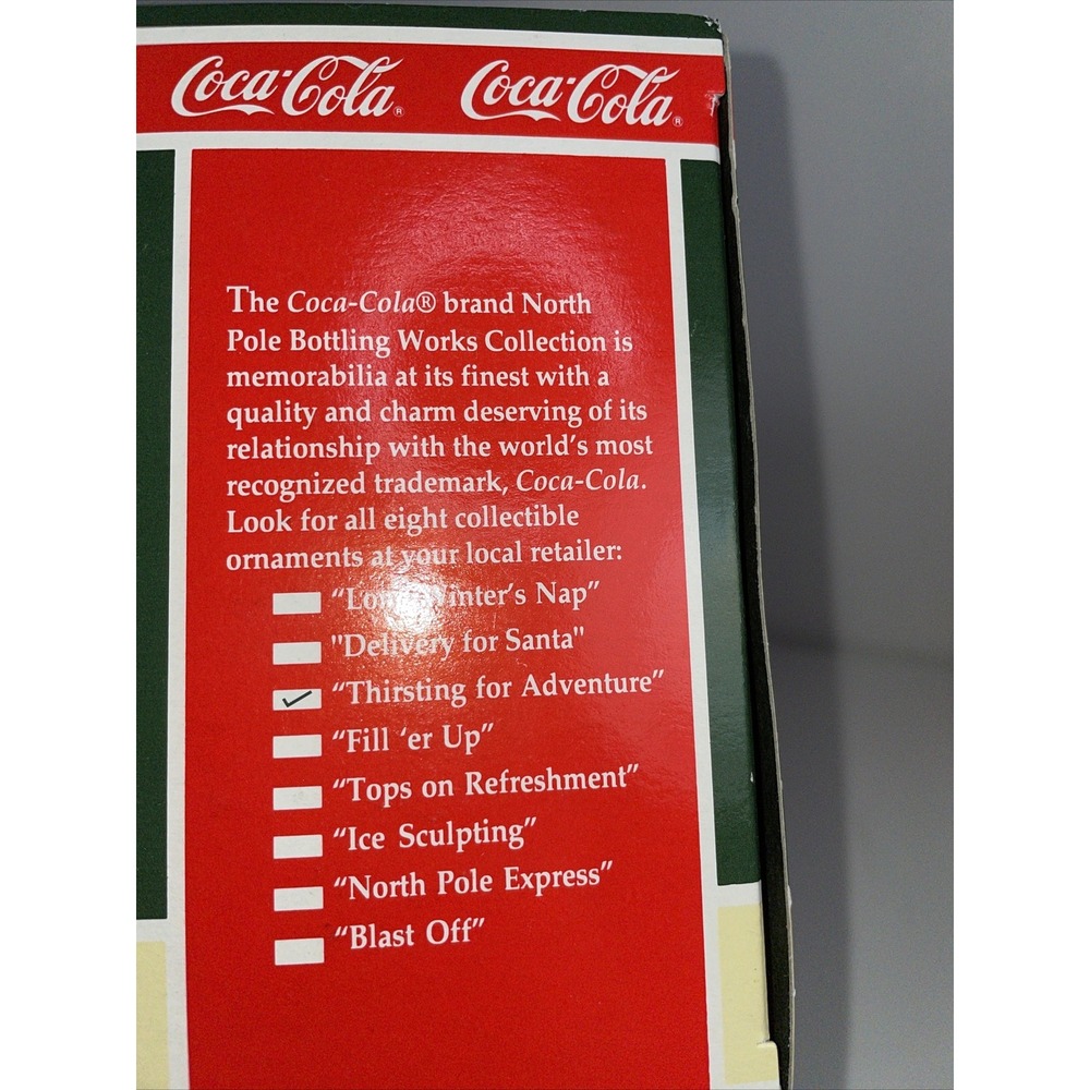 Vintage Coca Cola Christmas Ornaments Set Of 2 Flying Santa Bottle Caps Santa - Picture 4 of 7